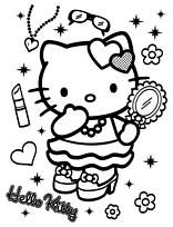 coloriage hello kitty modele de mode